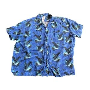 Disney Avatar The Way of Water Tulkun Button Down Shirt Mens 3XL Blue
